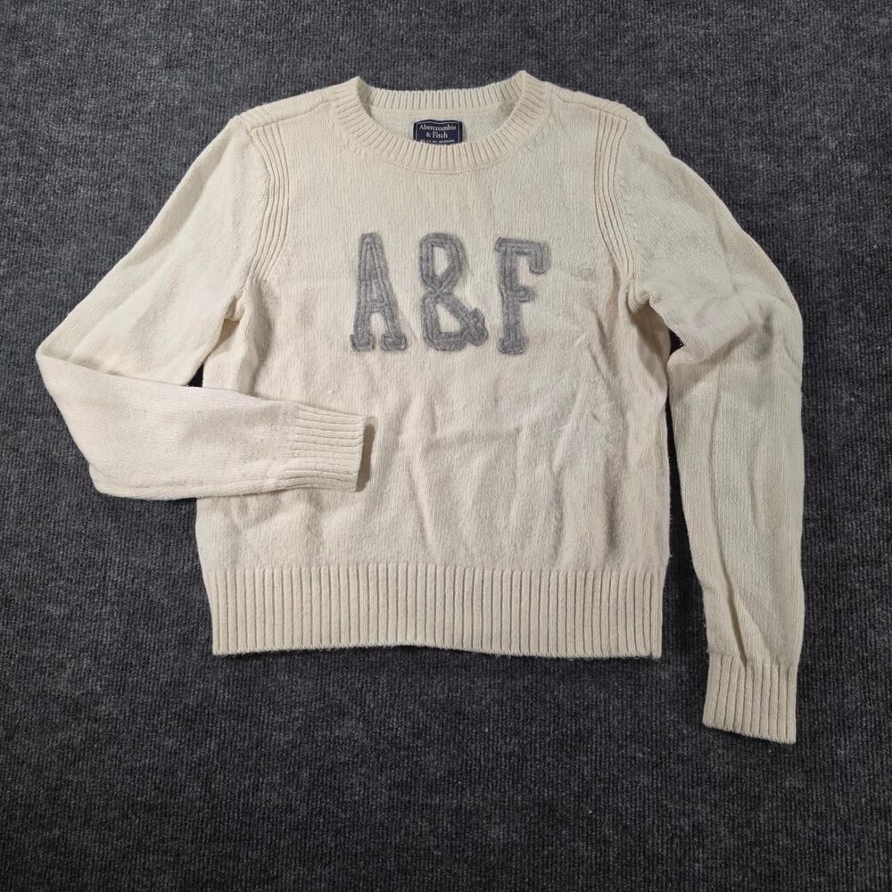 Abercrombie-fitch Women's Cream and White Jumper